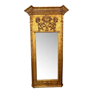Mid 19th Century Antique Italian Gold Gilt Pier Mirror