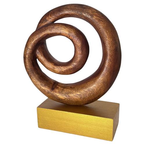 Brown Abstract Wooden Sculpture, France, 1970s For Sale - Image 8 of 8