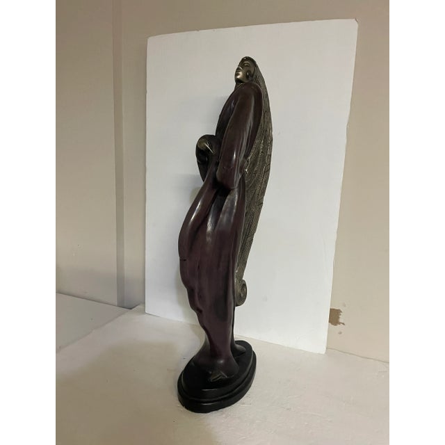 Art Deco Claude Le Clerc Art Deco Lady Sculpture by Austin Productions, 1986, Hollywood Regency For Sale - Image 3 of 10