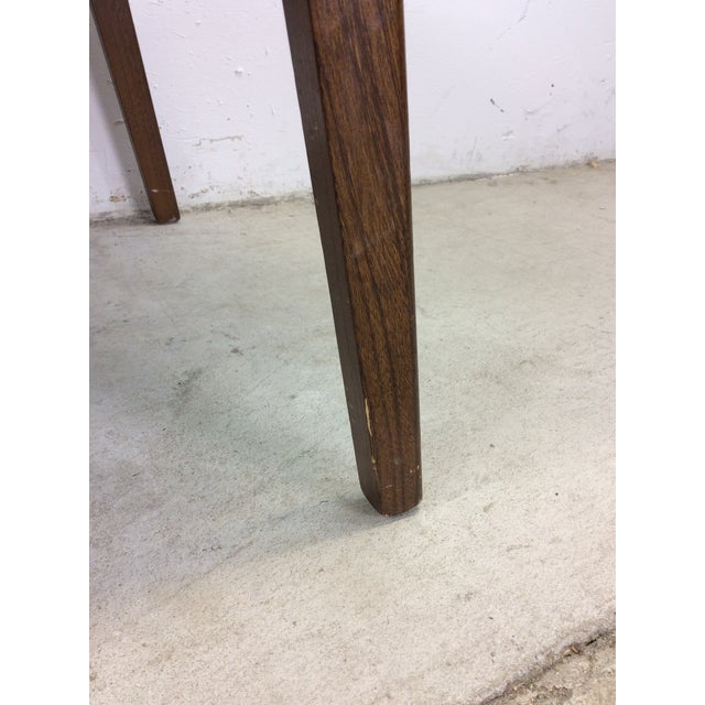 Pair of Mid Century Modern Green & Gold Vinyl Lounge Chairs With Walnut Frames For Sale - Image 12 of 12