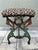 Hollywood Regency Vintage Mid 20th Century Cast Iron Bench With Leopard Print Upholstered Seat For Sale - Image 3 of 12