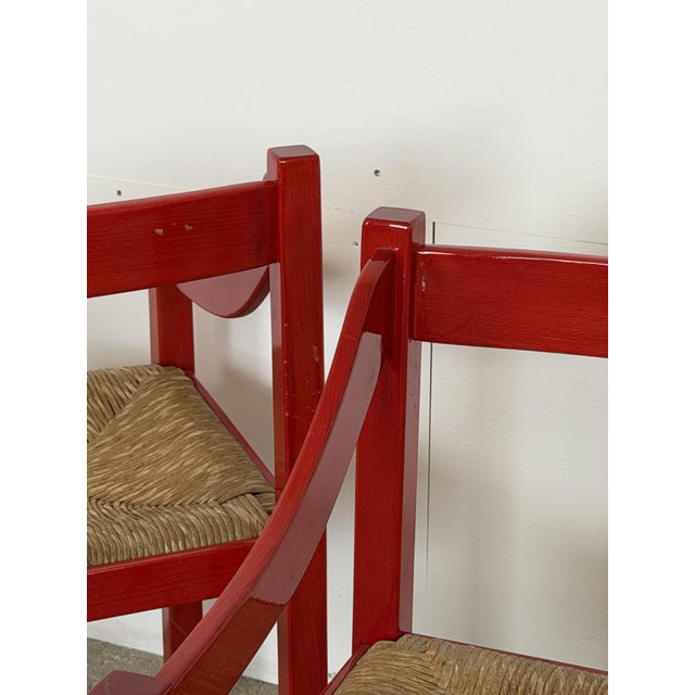 Carimate Armchair in Red Lacquered Beech by Magistretti for Cassina, 1960s For Sale - Image 5 of 10