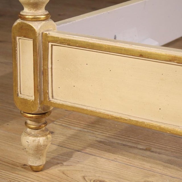 Louis XVI Lacquered and Gilded Double Bed, 1950s For Sale - Image 9 of 13
