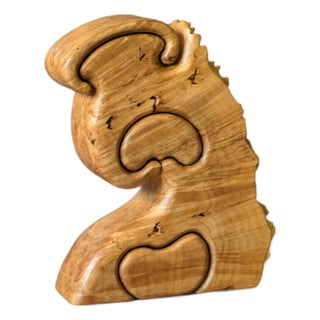 Vintage Sculptural Maple Burl Wood Jewelry Puzzle Box by Fred and Marilyn Buss For Sale
