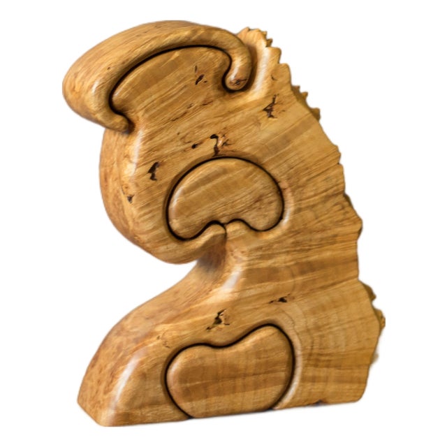 Vintage Sculptural Maple Burl Wood Jewelry Puzzle Box by Fred and Marilyn Buss For Sale