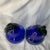 Mid-Century Modern Vintage Murano Cobalt Blue Art Glass Pear Bookends - Pair For Sale - Image 3 of 6