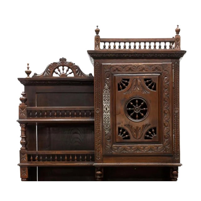 1800's Antique, Breton Display, Spindle, Carved, Foliate Sideboard!! For Sale - Image 9 of 9