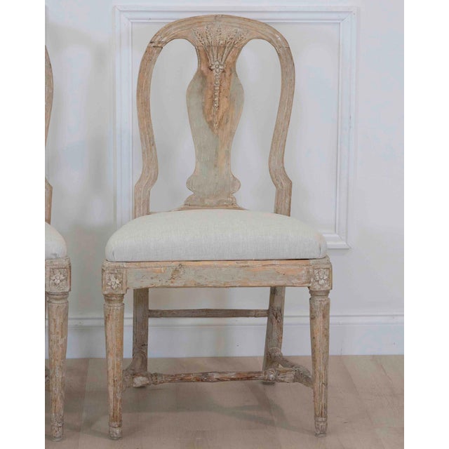 Pair of 19th Century Provincial Gustavian Chairs in Original Paint For Sale - Image 4 of 8