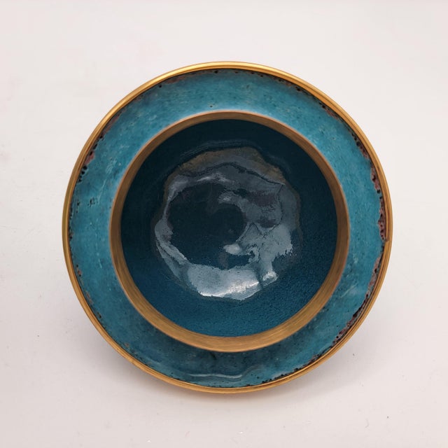 Large Blue Chinese Cloisonne Urn For Sale - Image 10 of 11