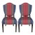 Paid of Comfortable Red Stripe Fabric Backrest Chair For Sale