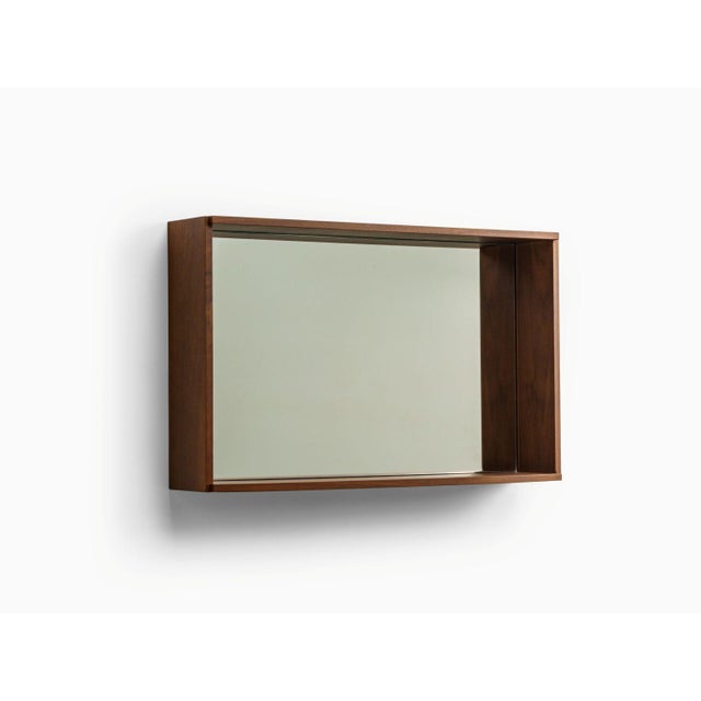 Wood Campo Minimalist Wall Mirror in Walnut by Filipe & Viricel For Sale - Image 7 of 7