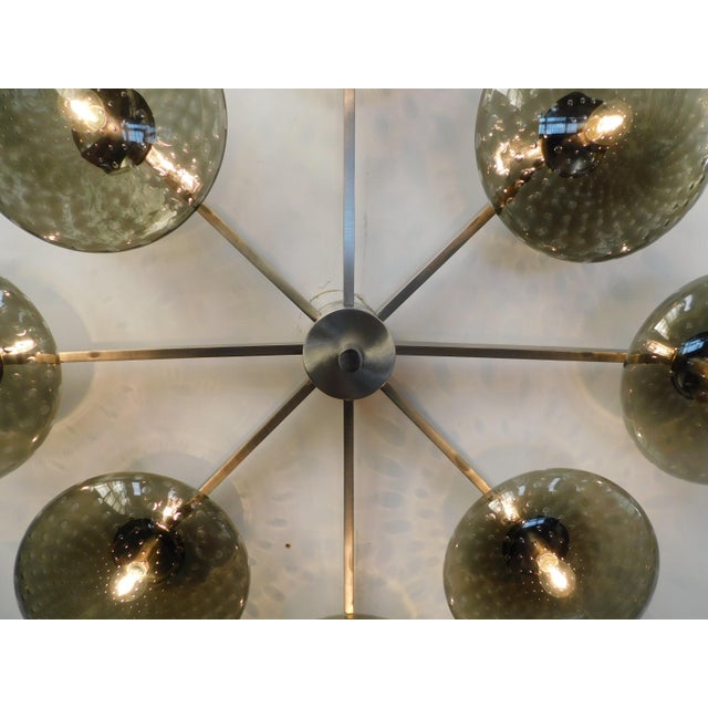 21st Century Otto Satin Nickel Smoky Bubbles Murano Glass Flush Mount by Fabio LTD For Sale - Image 6 of 6