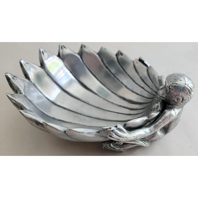 2000 - 2009 Arthur Court Polished Aluminum Banana Bowl & Monkey For Sale - Image 5 of 5