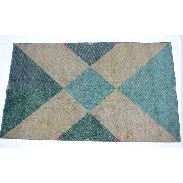 Mid-Century Geometric Rug, 1960s For Sale - Image 6 of 6