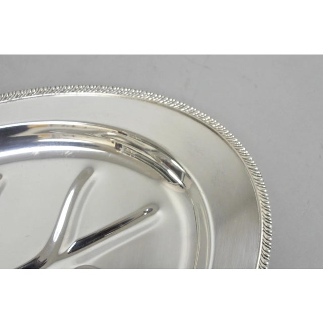 Vintage Oneida Silver Plated Regency Oval Meat Cutlery Serving Platter Tray For Sale In Philadelphia - Image 6 of 12