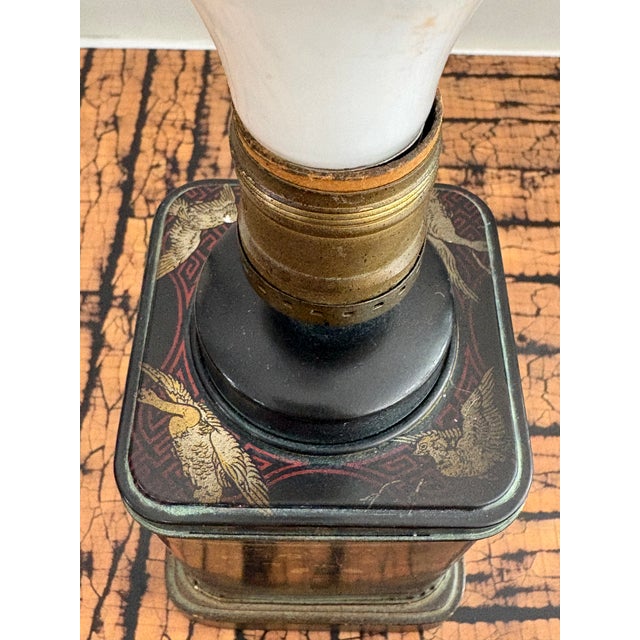 Black 1960s Frederick Cooper Style Petite Tea Canister Lamp For Sale - Image 8 of 11