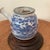 Asian Antique Antique Japanese Kyushu Side-Handle Porcelain Teapot/ Shanshui Scene and Calligraphy Surguch Stamp Wood Base For Sale - Image 3 of 12