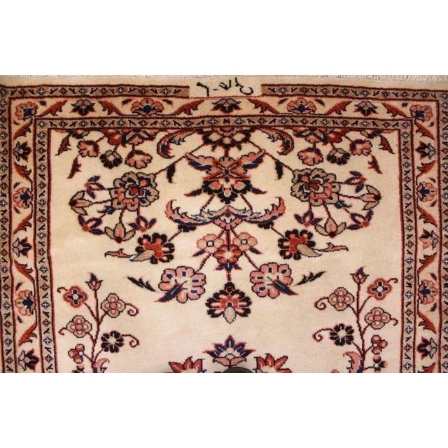 Beige Middle Eastern Hand-Knotted Saroug Runner Rug For Sale - Image 8 of 11