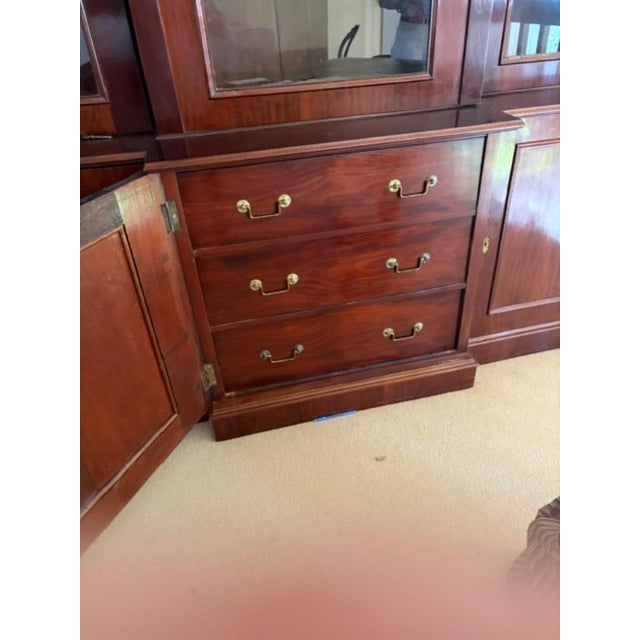 Antique English Mahogany Three Door Mahogany Breakfront Bookcase Circa 1850 For Sale - Image 9 of 10
