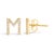 Contemporary 10K Yellow Gold 1/10 Cttw Diamond 'M' Initial Stud Earring For Sale - Image 3 of 5