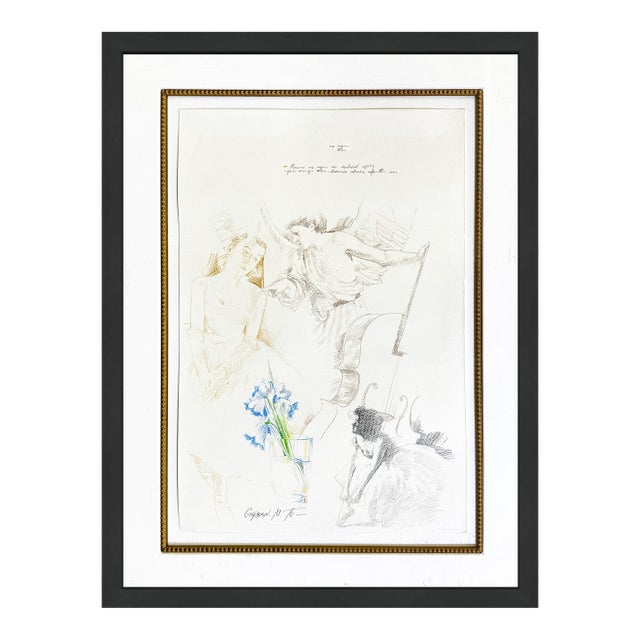 Michael Gorban, Untitled Large Original Mixed Media on Paper, Signed, 40 X 31 In. Framed For Sale