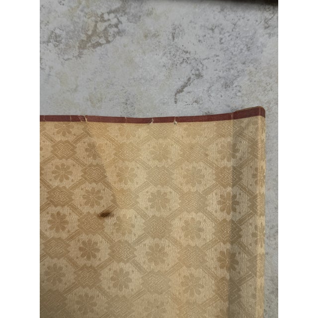 Vintage Chinese Landscape Hanging Scroll With Gold Brocade For Sale - Image 12 of 16