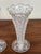 Glass Pair of Vintage Clear Glass Trumpet Vases, Daisy & Button Pattern, Mid Century Pressed Glass Decor For Sale - Image 7 of 10