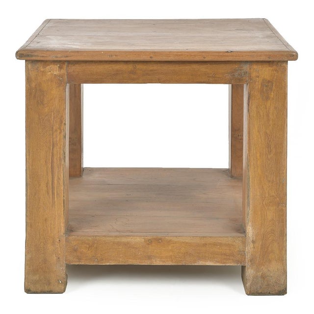 Wood Square Table in Solid Wood For Sale - Image 7 of 7