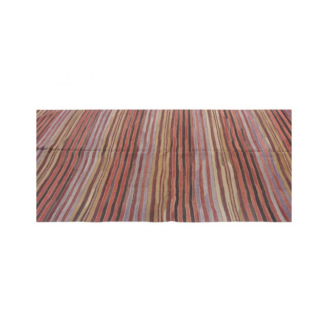 Vintage Turkish Striped Kilim Rug - 5`3" X 11`4" For Sale - Image 4 of 6