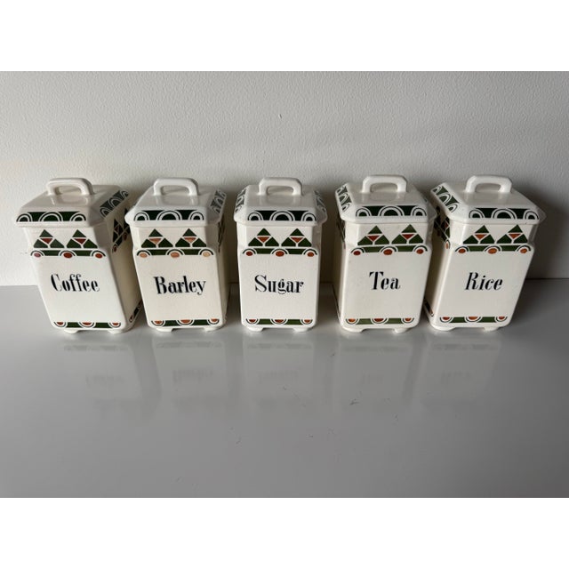 Vintage German Ceramic Kitchen Canister Set of 10 For Sale - Image 10 of 12