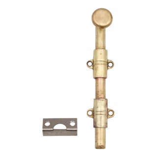 Vintage 6.625 In. Brass Surface Door Bolt For Sale
