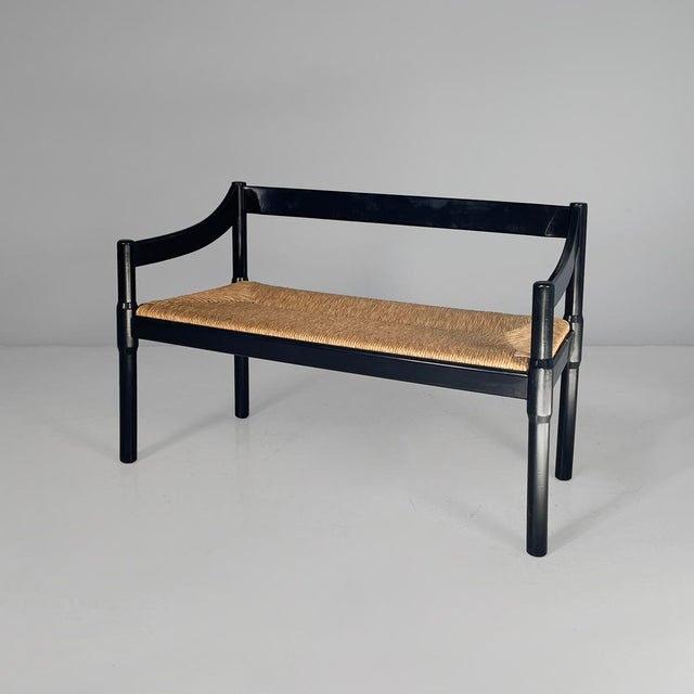 Cassina Italian Modern Carimate Bench by Vico Magistretti for Cassina, 1970s For Sale - Image 4 of 17