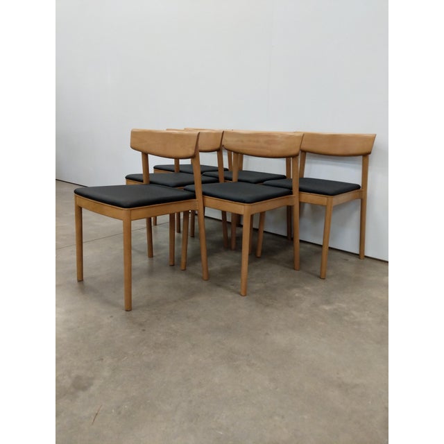 Wood Set of 6 Beech Dining Chairs by Andreu World For Sale - Image 7 of 10