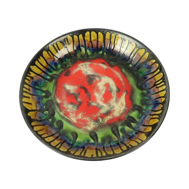 Ceramic Large Droplet Glazed Ceramic Fruit Bowl or Wall Decoration, 1960s For Sale - Image 7 of 14