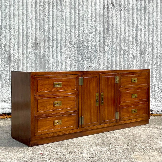 Vintage Boho Dixie “Act Ii” Campaign Credenza For Sale In West Palm - Image 6 of 13