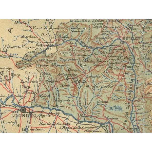 Map of the Crossroads of Northern Spain, 1902 For Sale - Image 4 of 6