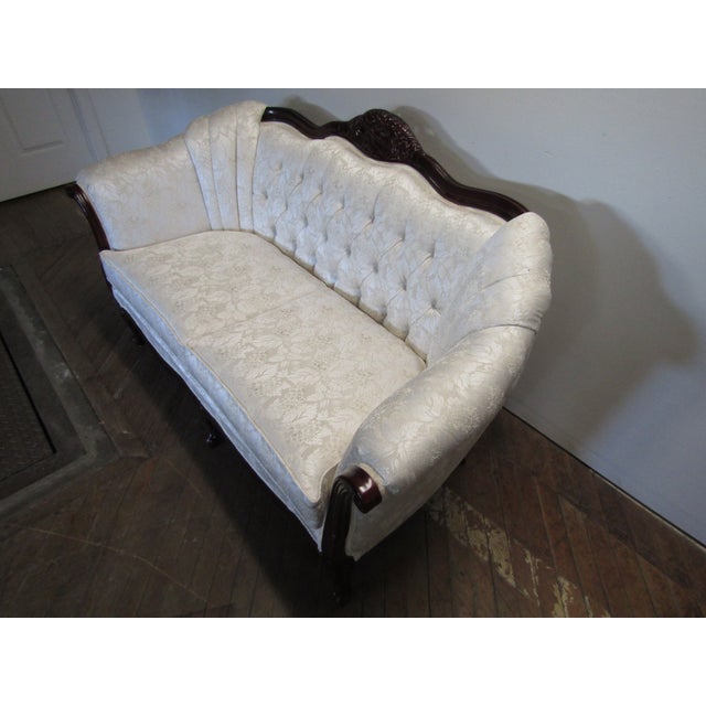 French Harris Furniture Mahogany Framed French Style Loveseat For Sale - Image 3 of 9
