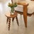 Vintage short wood stool with beautiful twisted wood legs and circular seat from France. Original wood finish with great...