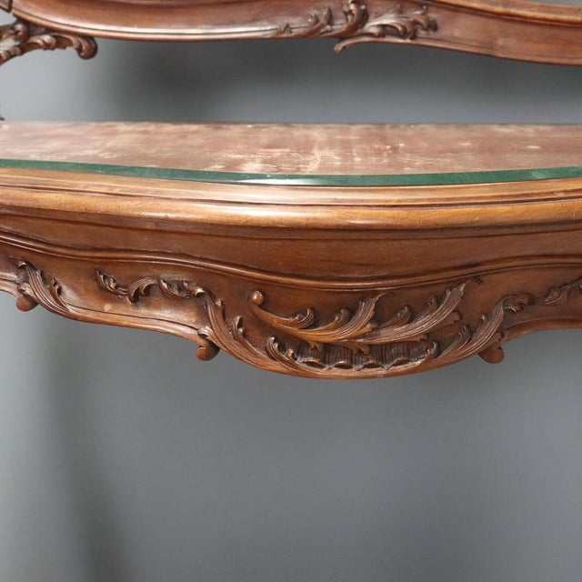 Brown Console Table with Mahogany Mirror For Sale - Image 8 of 15