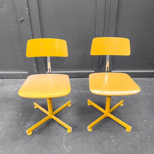 Vintage Yellow Wooden Desk Chair For Sale - Image 5 of 18