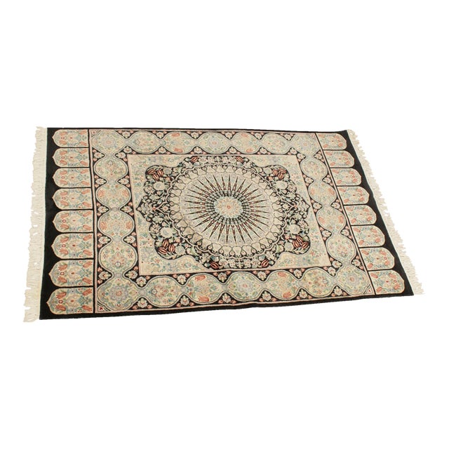 Chinese Semi Antique 7'8 inch x 4'6 inch Wool Area Rug For Sale