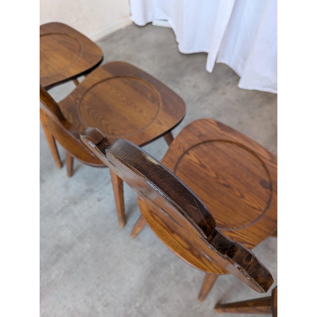 Farmhouse Tyrolean Chairs with Heart Cutout Back, 1970s, Set of 6 For Sale - Image 4 of 18