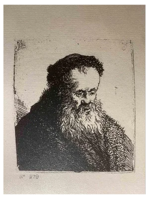 Charles Amand Durand after Rembrandt, Bust of an old man with flowing beard, Engraving, 19th Century