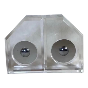 Pair of Ritts Astrolite Style Modern Abstract Sculptural Lucite Bookends, Circa 70s