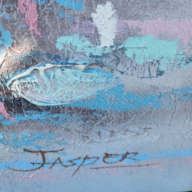 Vintage Windsor Art “Lily Pond” Textured Painting For Sale - Image 4 of 8