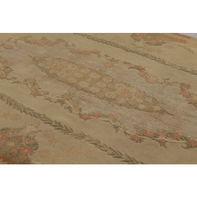 Rug & Kilim Vintage Hereke Rug in Gold With Floral Medallions and Patterns - Rug & Kilim For Sale - Image 4 of 8