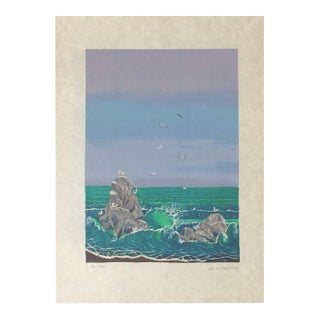 1970 Madeleine La Giraudiere Le Rocher Signed Lithograph For Sale