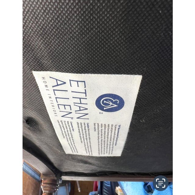 1990s Ethan Allen Faux Bamboo Game Table & Four Armchairs For Sale - Image 6 of 9