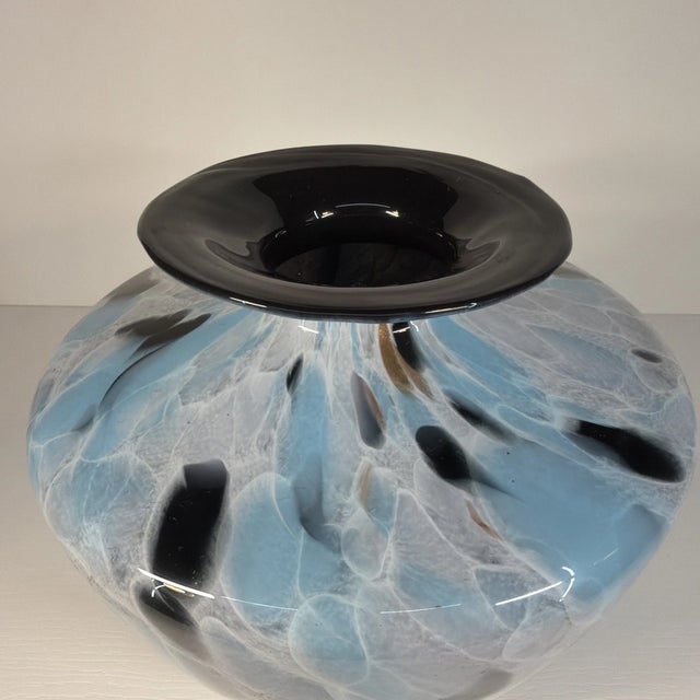 Bring the beauty of Italian glassmaking into your home with this **Vintage Murano Style Maestri Vetrai Azzurra Vase**,...
