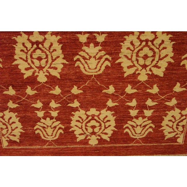 1990s 1990s Shabby Chic Kafkaz Red/Gold Hand-Knotted Rug - 3'7 X 6'0 For Sale - Image 5 of 8